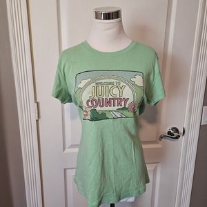 Juicy Couture Green Juicy Country Rainbow Shirt